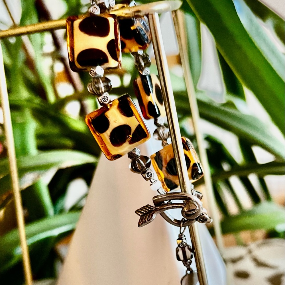 Tortoise Shell Square Beaded Bracelet